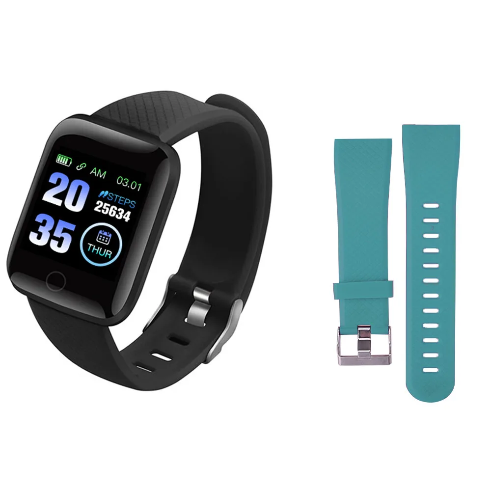 Black N Green strap 116 плюс смарт-браслет D13 спортивный фитнес-браслет D18 умный Браслет измерение кровяного давления шагомер Smartband часы - Цвет: Black N Green strap