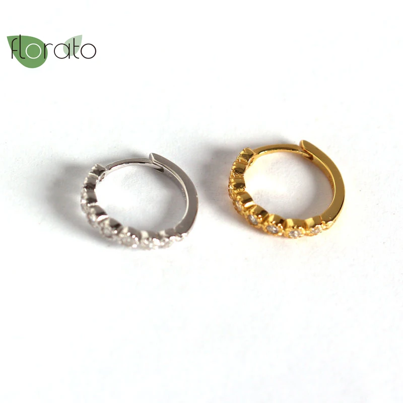 Женские серьги кольца из серебра 925 пробы золотого и серебряного