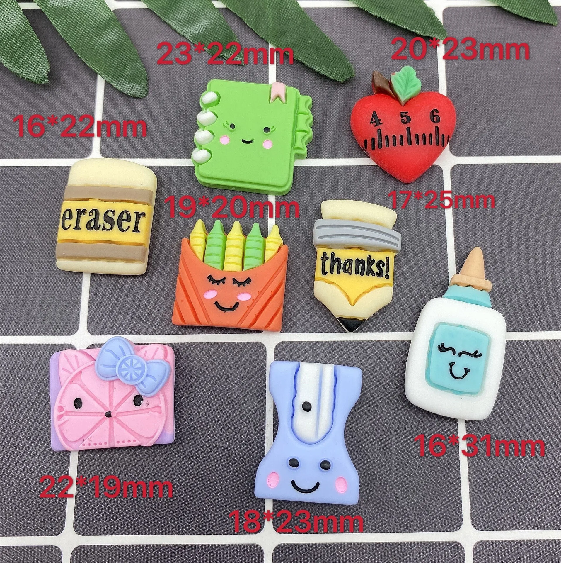 Кавайные школьные принадлежности 20 шт./лот кабошон с плоским основанием из