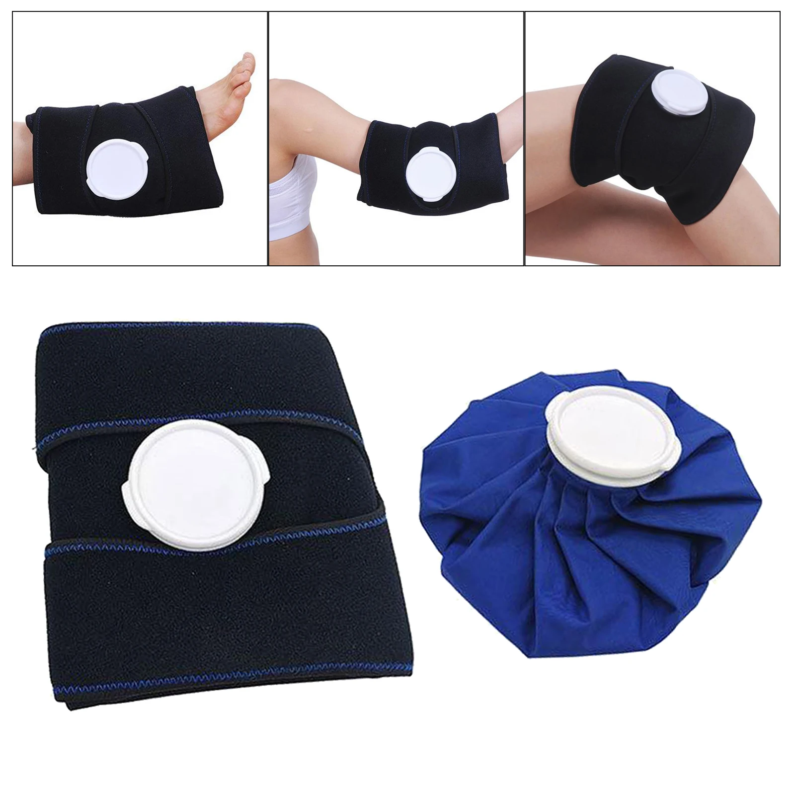 

Ice Cold Pack Bags and Support Wrap Breathable Reusable for Injuries Safe