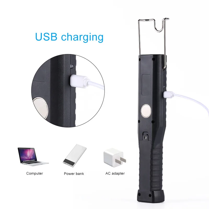 4 Modes LED Work light Rechargeable Cob Super Bright Flashlight Torch Portable Inspection Magnet Lamp For Car Repair Home | Лампы и
