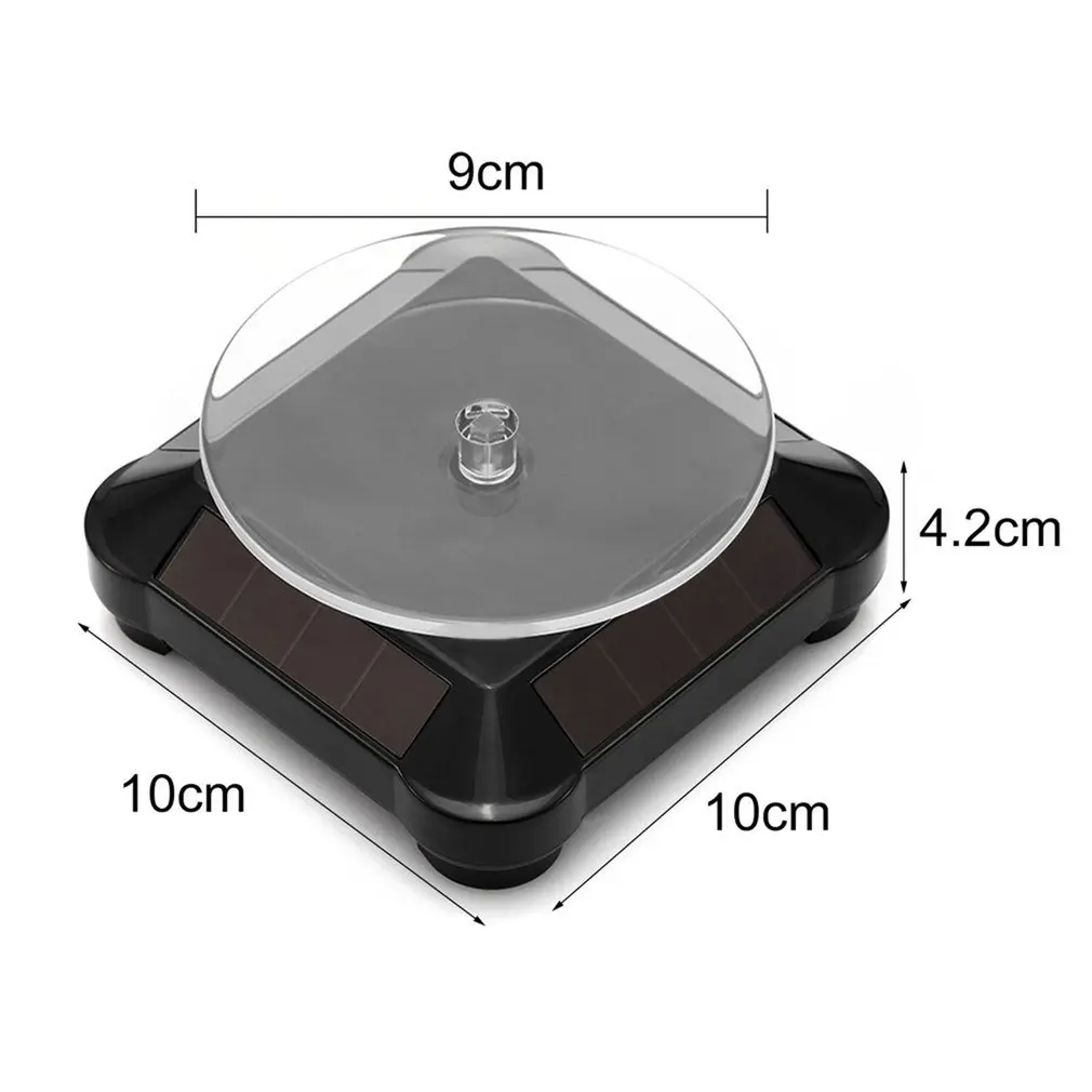

Fashionable Solar Power Battery 360 Degree Turntable Rotating Display Stand Watch Ring Necklaces Jewelry Stand Holder