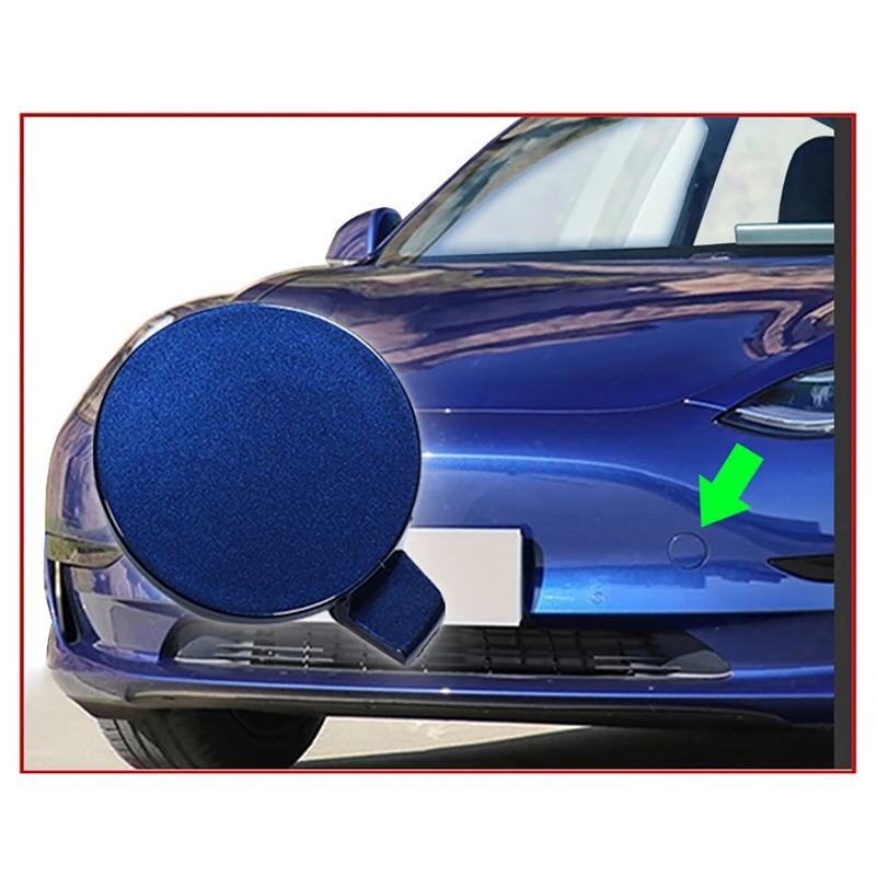 Car Front Bumper Tow Hook Cap Cover Fit for Tesla Model 3 2017-2021 ABS 1Pcs |