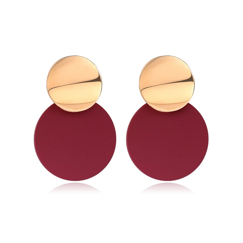 

New Statement Drop Earrings For Women Fashion Gold Earrings Acrylic Geometric Red Dangle Earring 2019 Wedding Brinco Jewelry