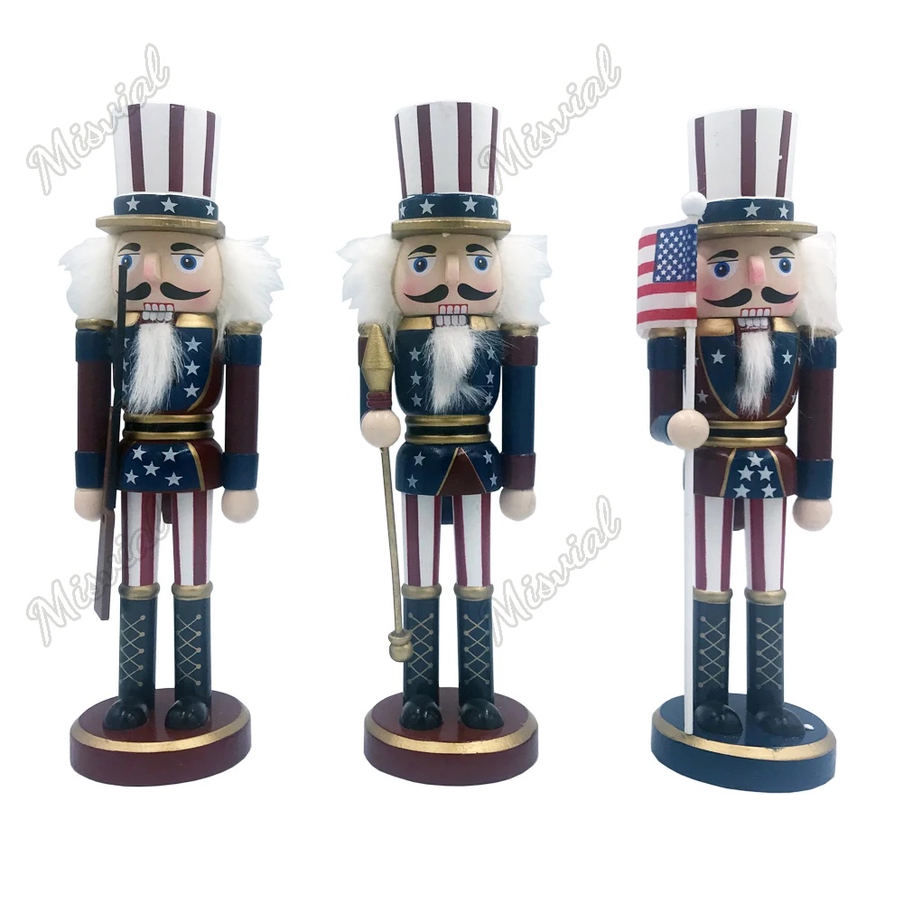 

25cm Christmas Decoration Wood Nutcracker Soldier Gift Classic Hand Painting Doll Vintage Handcraft c Wooden Home Ornament