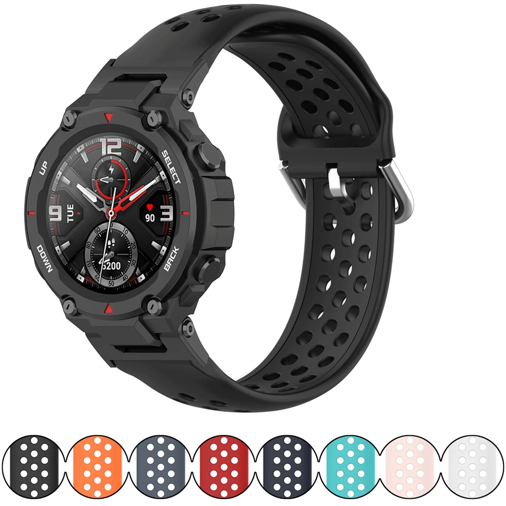 

Sport Rubber Band for Amazfit T Rex Pro / T-Rex Silicone Strap Bracelet Replacement Accessories