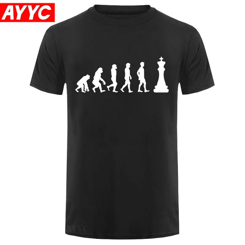 

New Evolution of Play Chess T Shirt Men Short Sleeve O Neck Chess T shirt Men Camisetas Top Tee High Quality