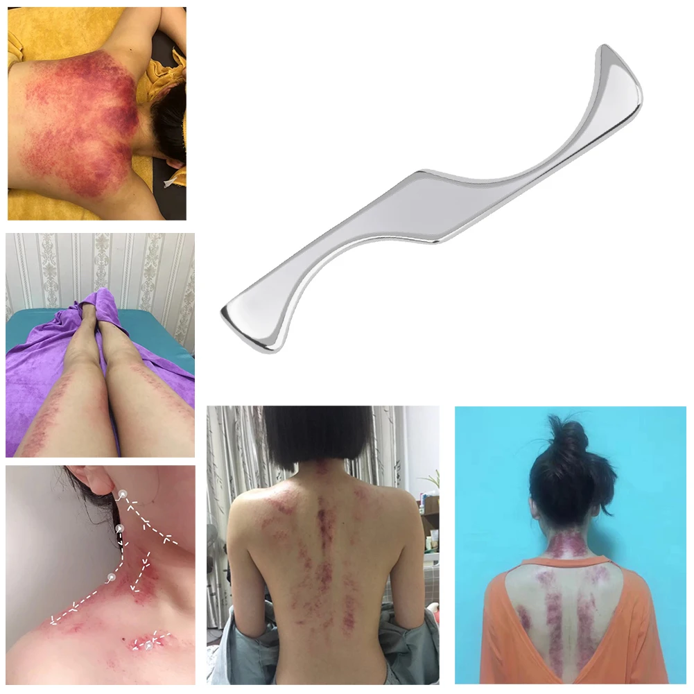 

Gua Home Polished Therapy Scrapping Plates Board Massage Stainless Steel Gua Sha Plate Face Skin Scraper Muscle Relax Tool