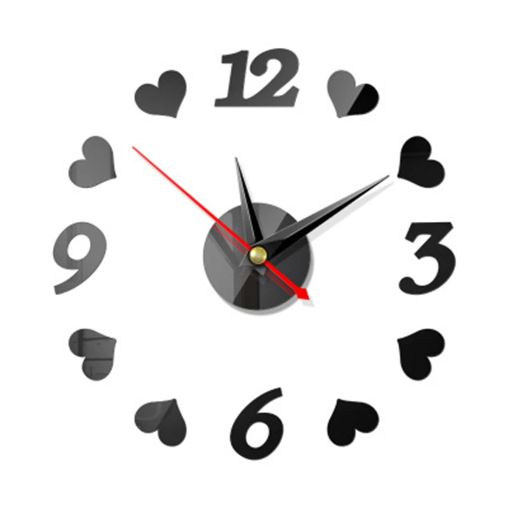 

DIY Acrylic Mirror Wall Clock Modern Wall Sticker Clock Large Watch Silent Mirror Number Clock Home Office School Decoration