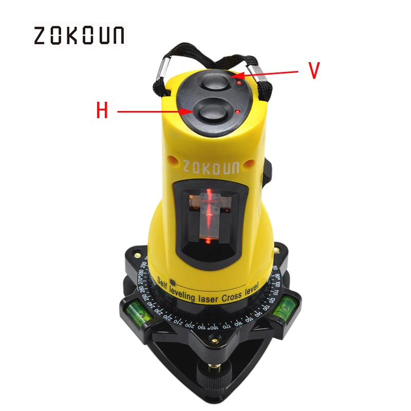 ZOKOUN M02H 360 градусов Поворотный косой функциональный самовыравнивающийся высота регулируемая DIY экономического 2(1 V, 1 час) с рисунками крестов и линий лазерный уровень