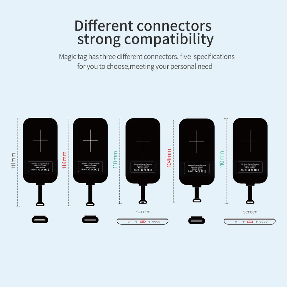 NILLKIN Magic Tags QI беспроводной зарядный приемник Micro USB  Type C для iPhone 5S SE 6 6 S 7 Plus для Samsung S6 S7 Edge