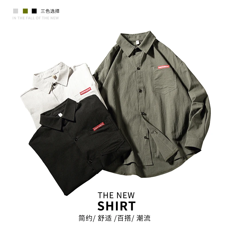 Осень зима Новый стиль рубашка с длинным рукавом для мужчин этно стильный Parklees