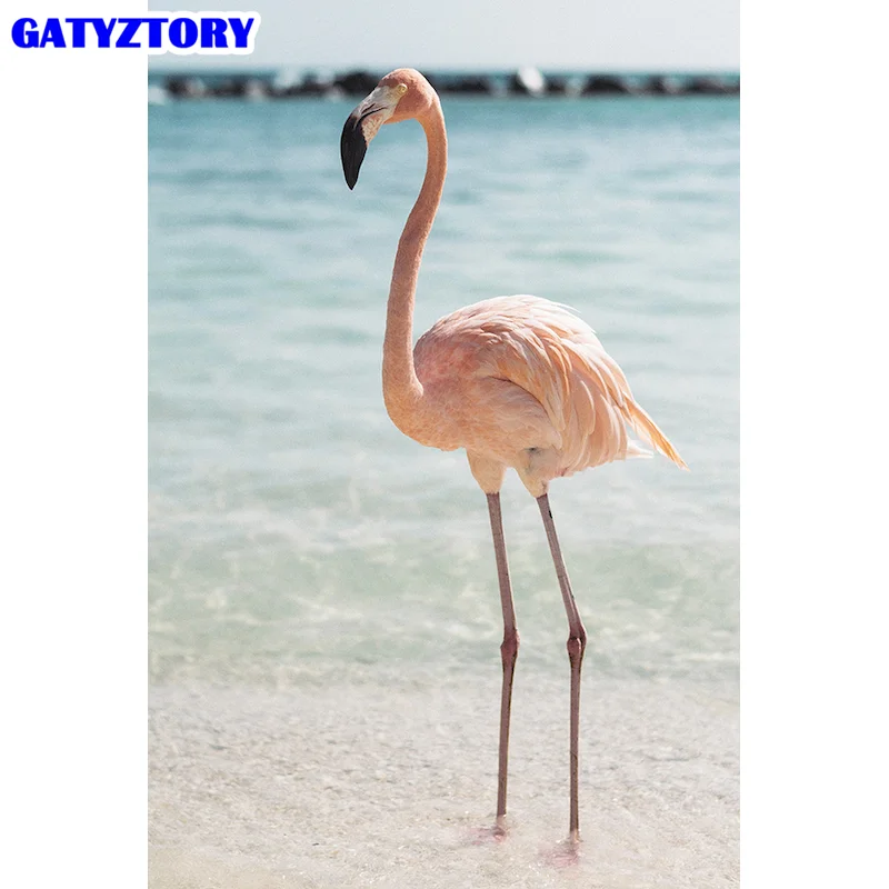 

Gatyztory Flamingos paint by numbers adult Landscape Drawing On Canvas HandPainted Art Gift DIY Digital Picture Kits Wall Art
