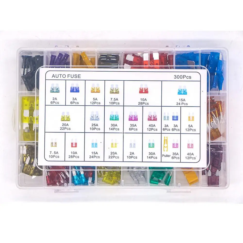 

306Pcs Car Fuse Set 3/5/10/15/20/25/30/35/40A Portable Alloy Fuses Assortment Kit Standard Flat Fuse Electrical Wire Connectors