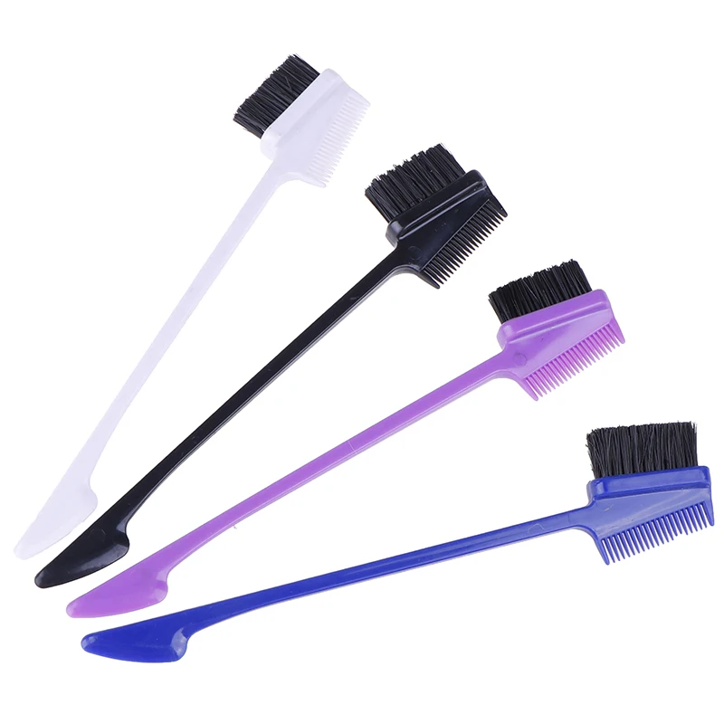 4 цвета Портативный бровей щетка для ресниц Инструмент двусторонняя Edge