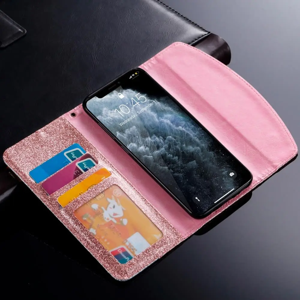 Роскошный кожаный чехол-бумажник LAPOPNUT для IPhone 11 Pro Max X Xr XS блестящий Блестящий