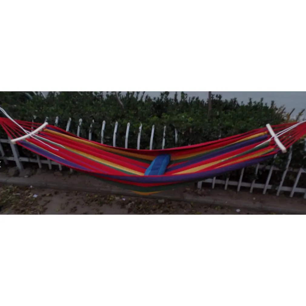 

Canvas Single Double Hammock Anti-Rollover Bending Stick Hammock Swing Ice Mesh-Shaped Stick Hammock