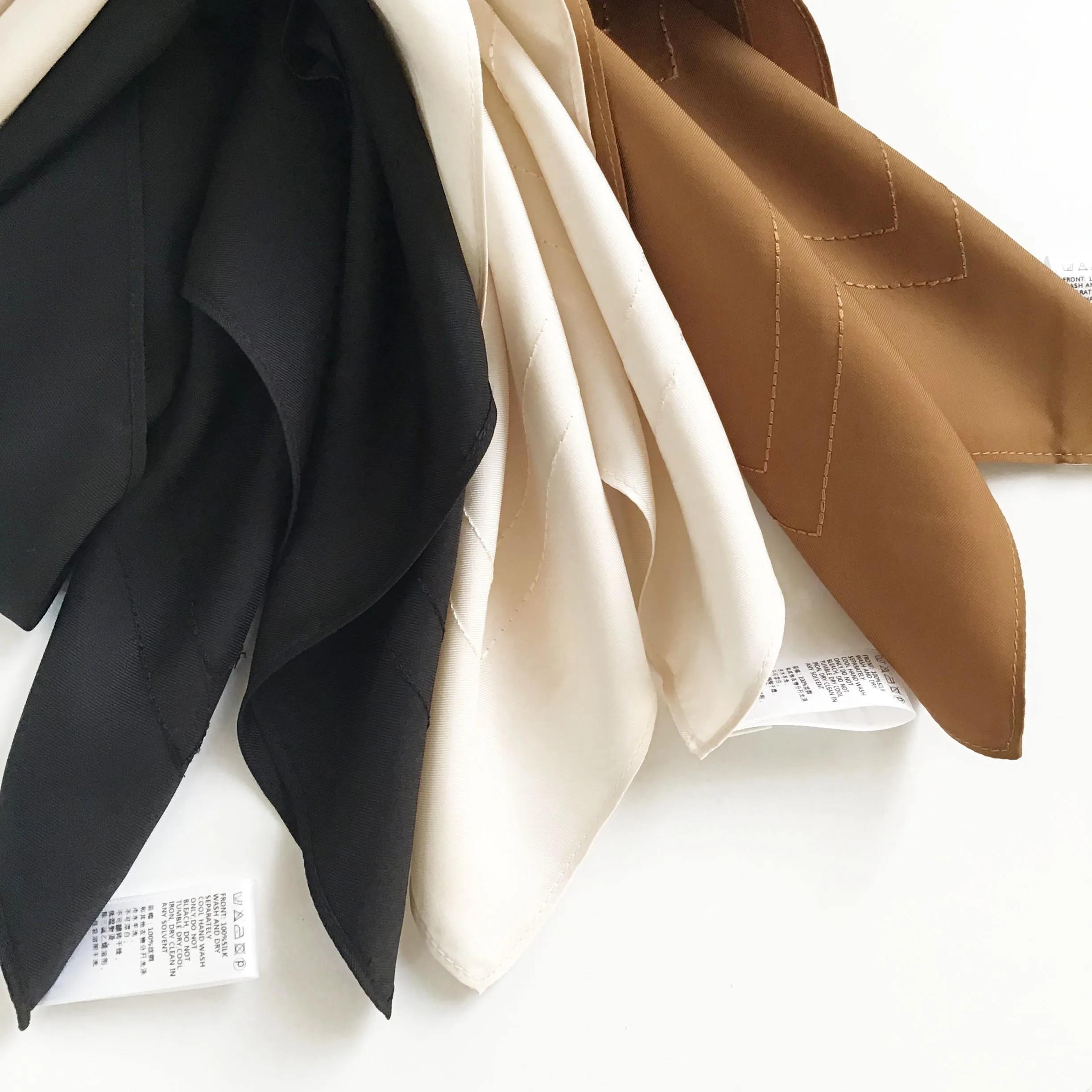 

Scarf 2021 Women Early Spring Twill Embroidered Silk Small Square Scarf