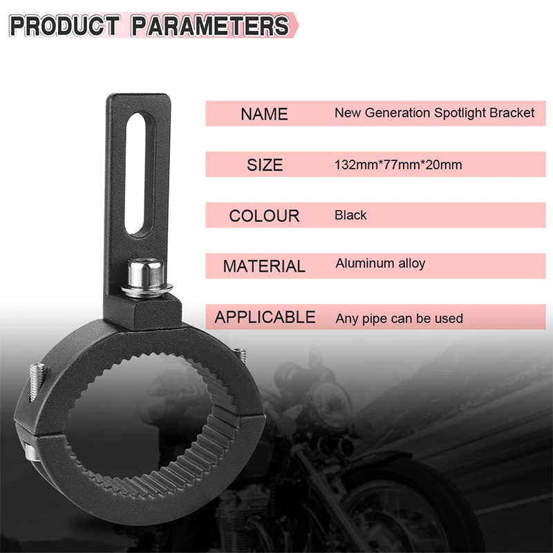 Motorcycle Headlights Clamp Holder 42mm-54mm Tube Fork Lamp CNC Motobike Handle Bumper Mount Bracket Adjustable Mounting Brack |