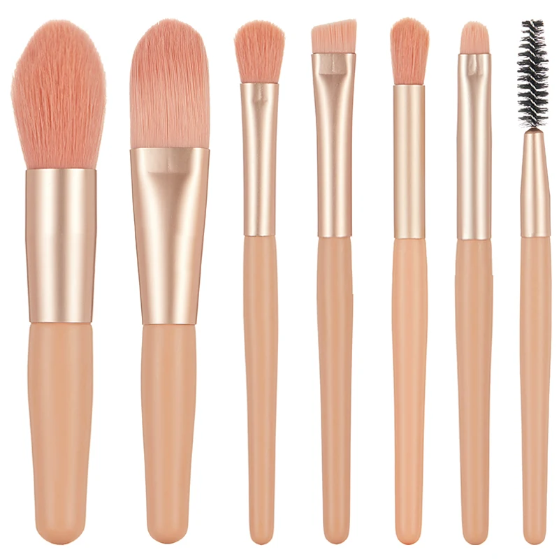 

7PCS Makeup Brush Set Soft Natural Synthetic Hair Wood Handle Eye Shadow Blusher Foundation Eyelash Cosmetic Tool Make Up Brush