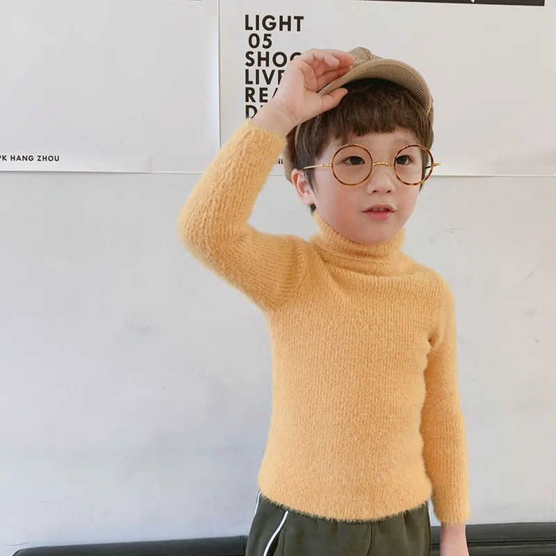 WLG осенние свитера для мальчиков и девочек детская Водолазка с длинным рукавом