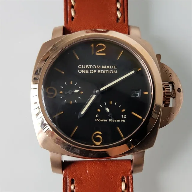 

Men's 42mm Automatic Mechanical Casual Fashion Leather Strap 316 Stainless Steel Case Waterproof Luminous Calendar Watch Men's