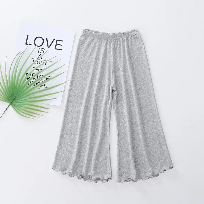 

Children's wide-leg pants girls nine-point children's flared pants children's pants women's loose summer thin P4604