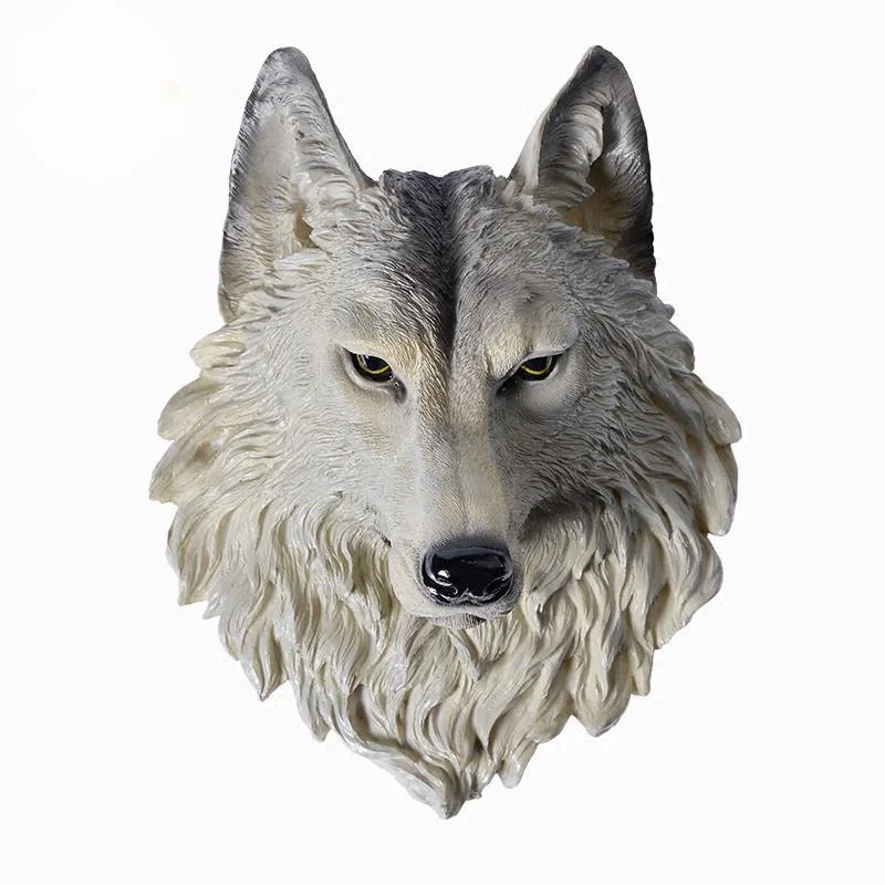 

Large Size Wolf Head Wall Decoration Hanging Wall Animal Head Resin Pendant Resin Wall Ornaments Home Accessories Room Decor