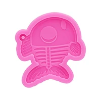 mirror fish skeleton necklace keychain epoxy resin mold polymer clay earring pendant silicone mould diy crafts mold