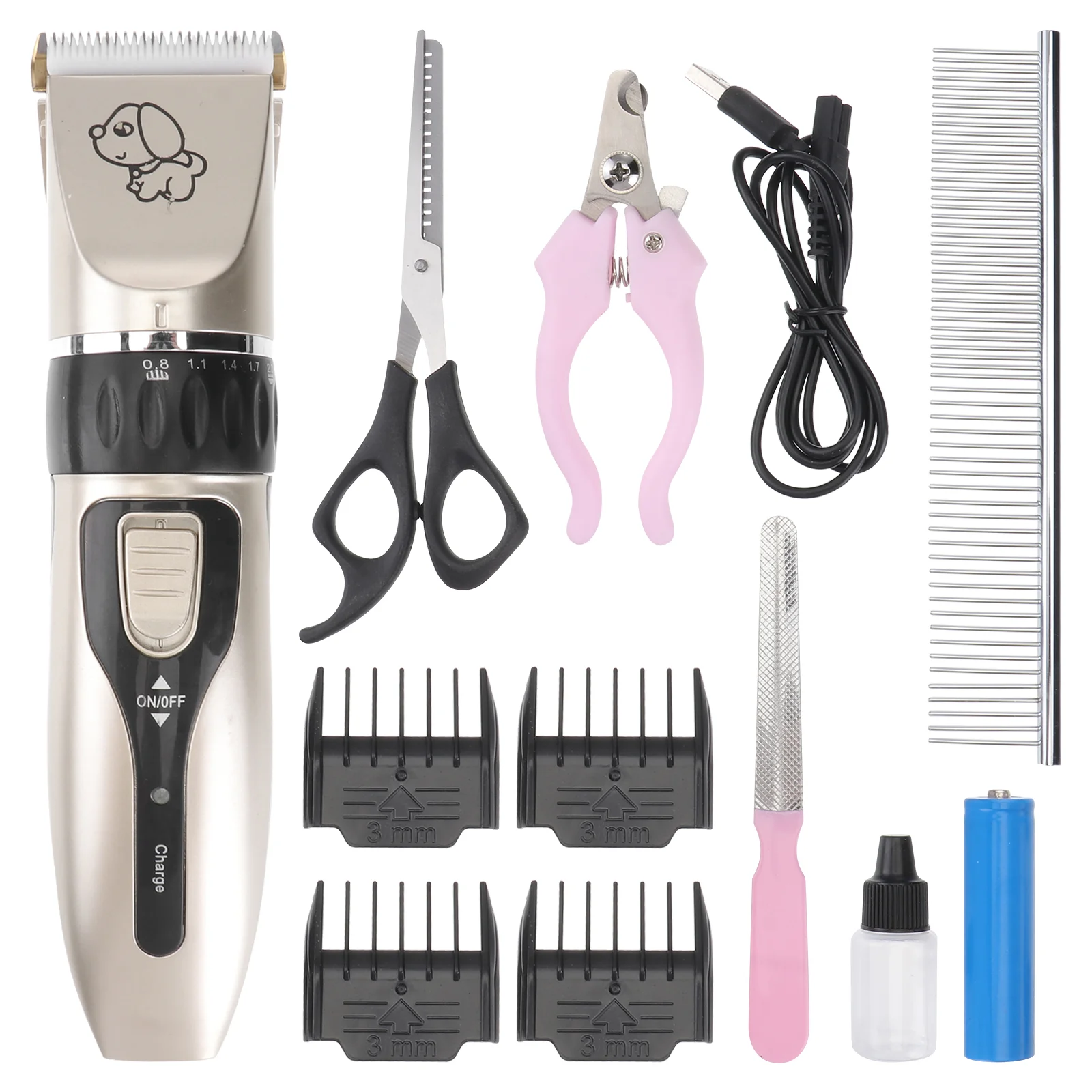 

1 Set of 4PCS Electric Hair Cutter Tool Professional Pet Hair Trimmer Tool USB Charging Pet Hair Grooming Clipper Pets Beauty To