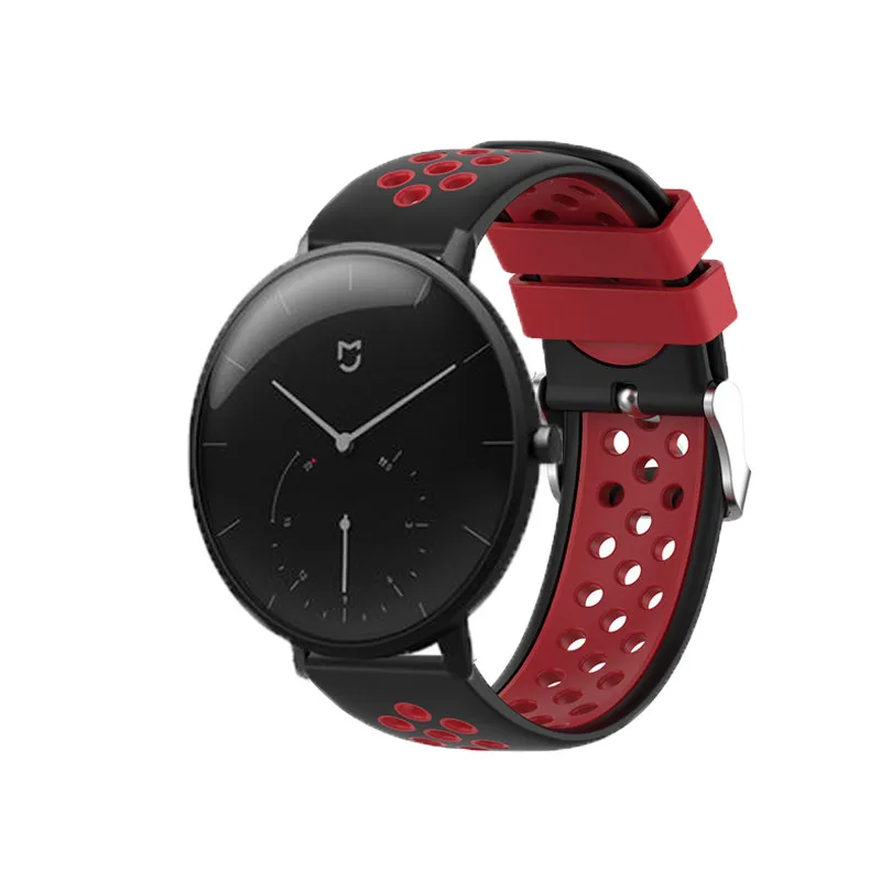 20 мм силиконовые ремешки для xiaomi huami Mijia кварцевый ремешок amazfit bip lite/galaxy Watch 42 мм Активный браслет металлическая пряжка
