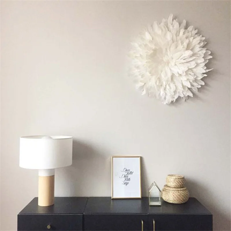 

Creative Home Handmade Feather Wall Decoration Porch Decor Retro Handmade Kids Bedroom Decor Party Props Bohemian Ornament