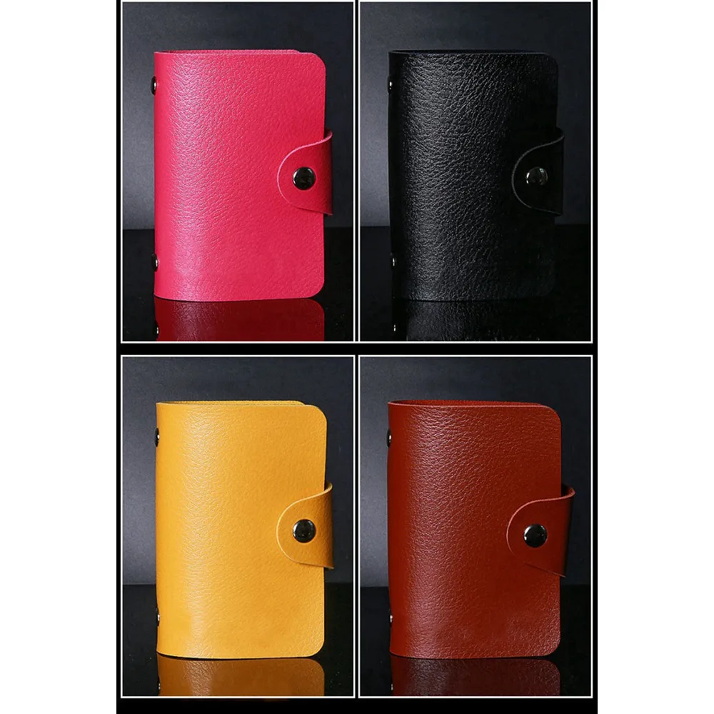 1 Piece Pu Leather Fashion PU Business Card Holder Organizer Hasp Men Women Bank Credit Bag ID Wallet | Багаж и сумки