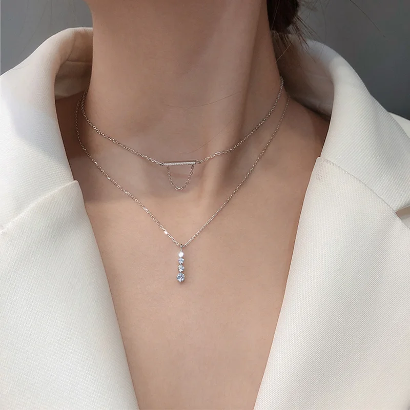 2021 изысканное ожерелье из стерлингового серебра с цирконием ААА блестящий чокер