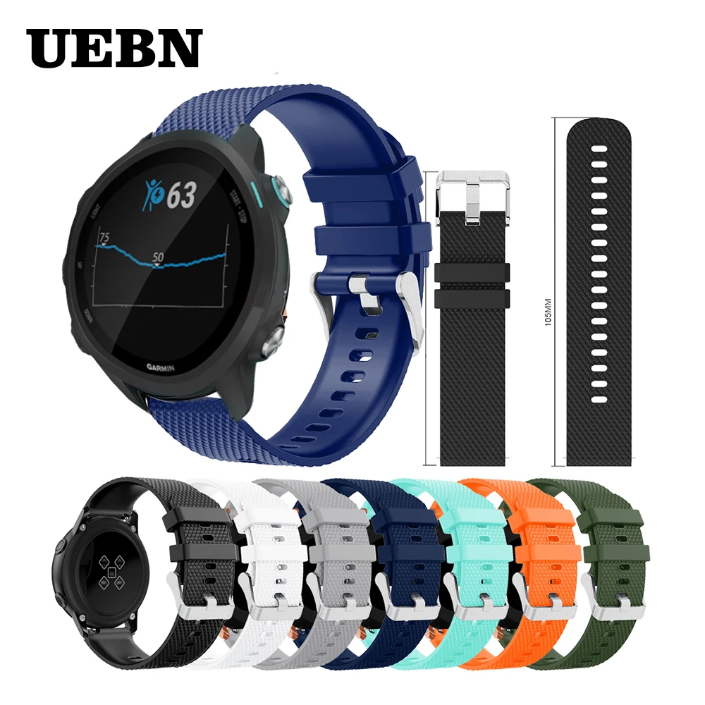 UEBN 20 мм силиконовый спортивный ремешок с текстурой для Garmin Forerunner 245 645 музыка