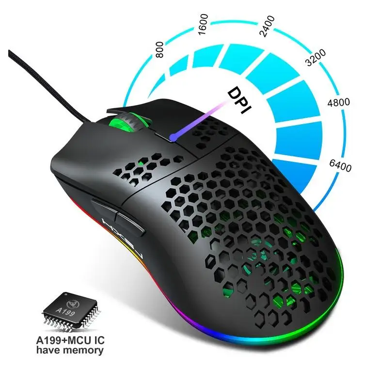 

Wired Gaming Mouse RGB 6 Button Computer Mouse Gamer Mice for PC Laptop J900