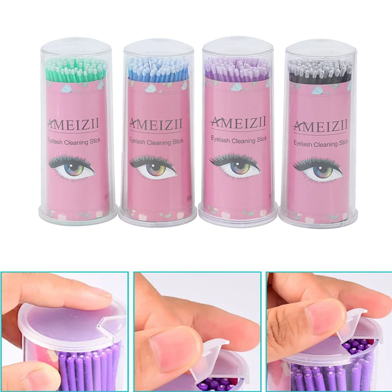 

100 шт. одноразовые зубные микро Аппликаторы кисти прочный индивидуальных ресниц удаление инструмент тампон мини кисти для макияжа для нара...