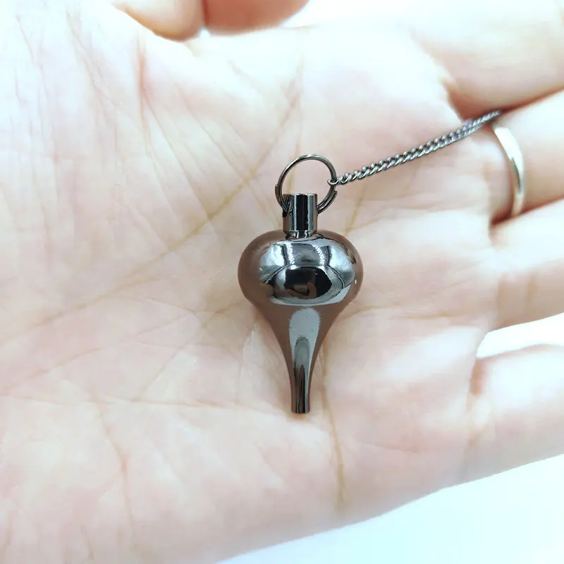 Pendulum pendant Reiki Copper Pendulums for Dowsing Divination Wicca Chakra Reiki Healing Pyramid Pendant Chakra pendulo Amulet - Metal color: 3