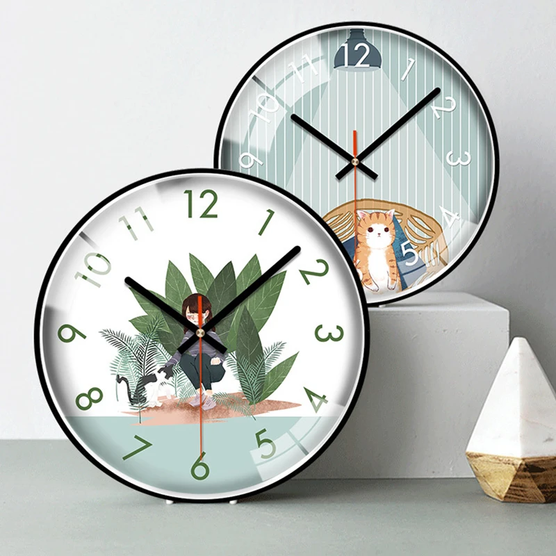 Милые дизайнерские металлические настенные часы в скандинавском стиле
