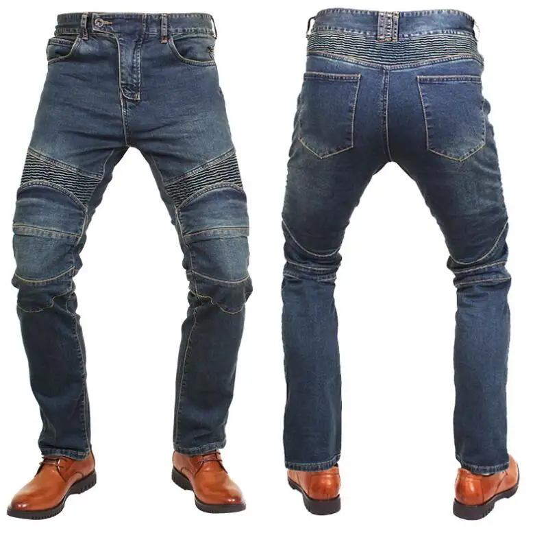 

motorcycle Old cow classic with 4 Pads racing casual straight jeans anti-fall pants off-road motorcycle riding pants men