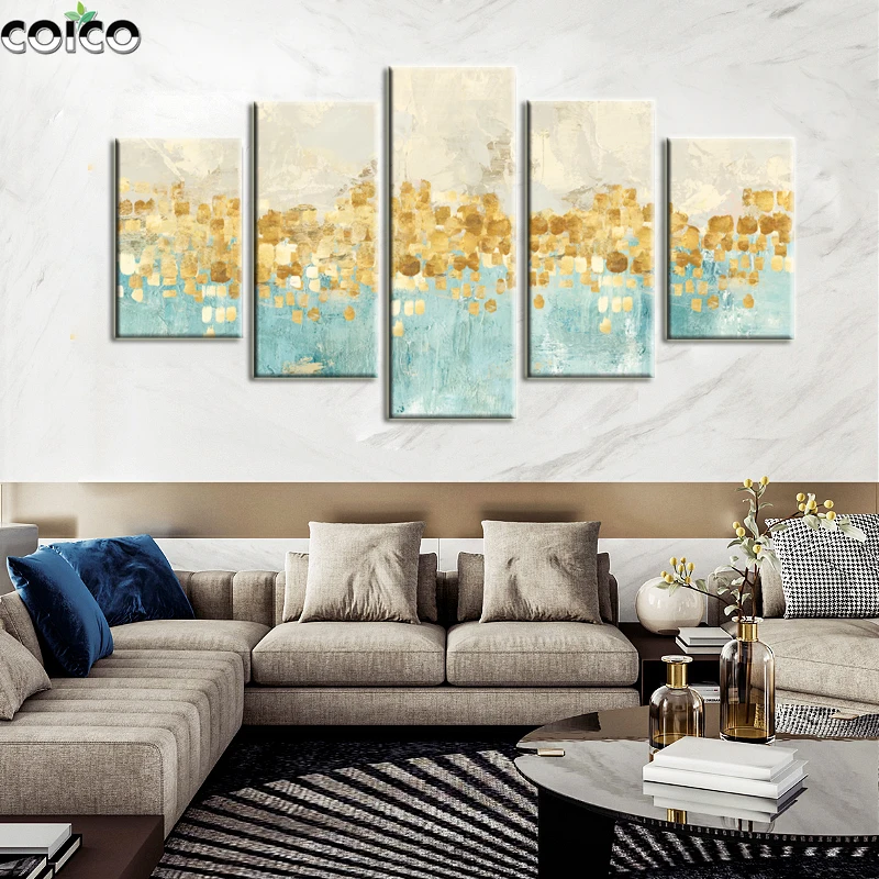 

Canvas Painting Wall Art with Frame Modern Oil Painting on Canvas Handmade 5panel Abstract Print Poster Prints Living Room Decor