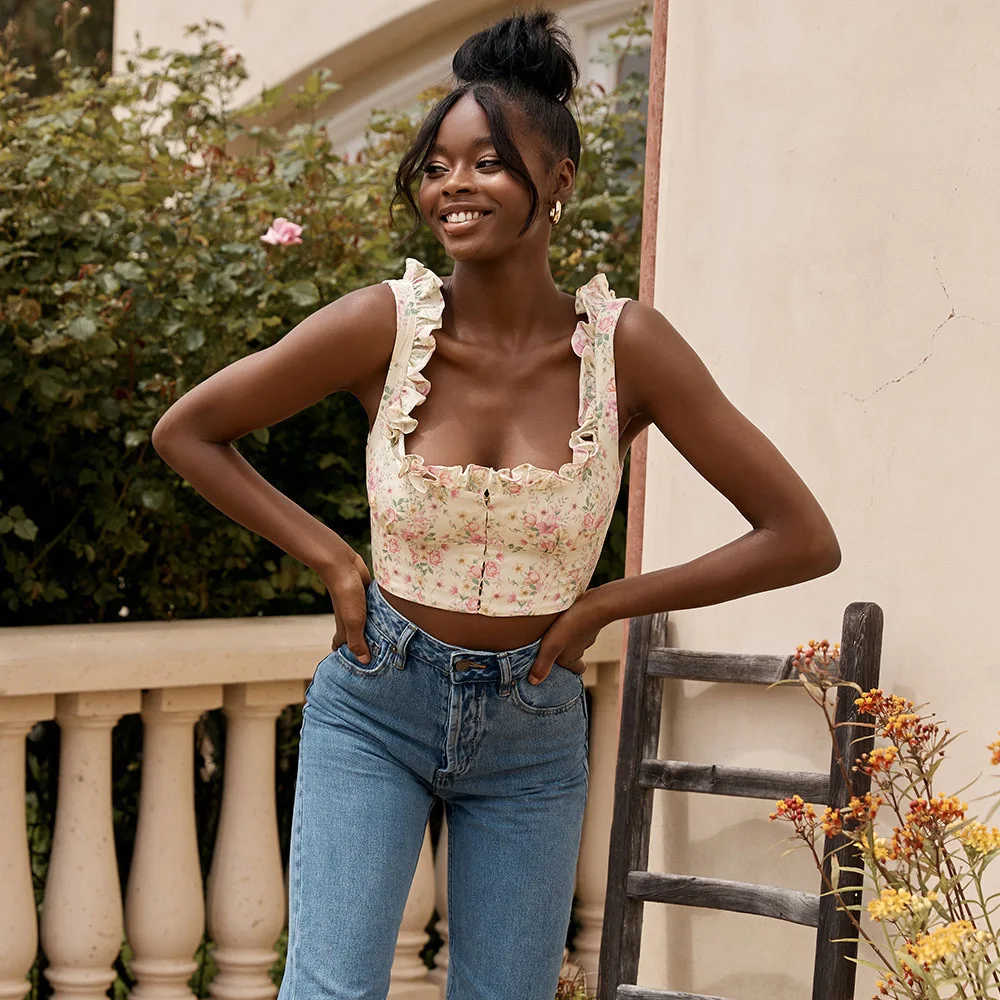 EAGLEWOLF 2021 летний женский жилет новинка лидер продаж Приталенный с цветочным