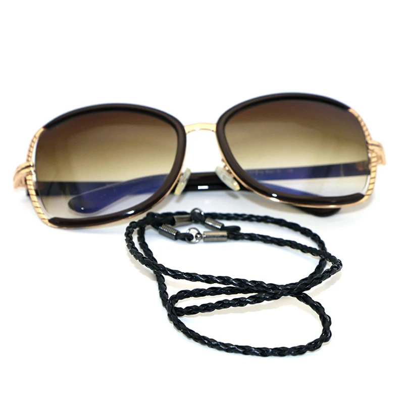 Шнурок для очков однотонный из ПУ кожи Плетеный ремешок на шею регулируемая