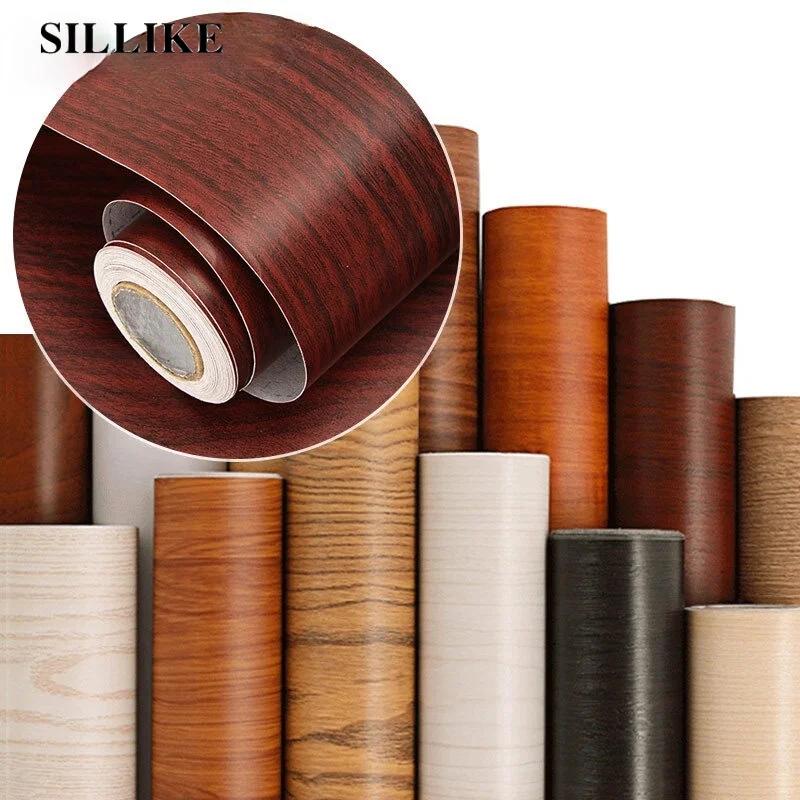 

Self-Adhesive Wallpaper Simulation Wood Grain Furniture Refurbished Stickers Waterproof and Moisture-Proof wall decor stickers