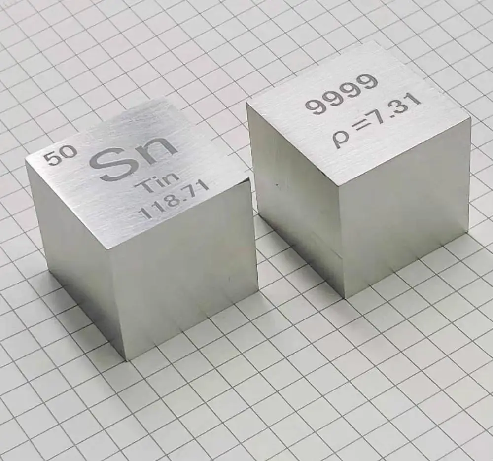 

Tin Metal 1 Inch 25.4mm Density Cube 99.99% Pure for Element Collection