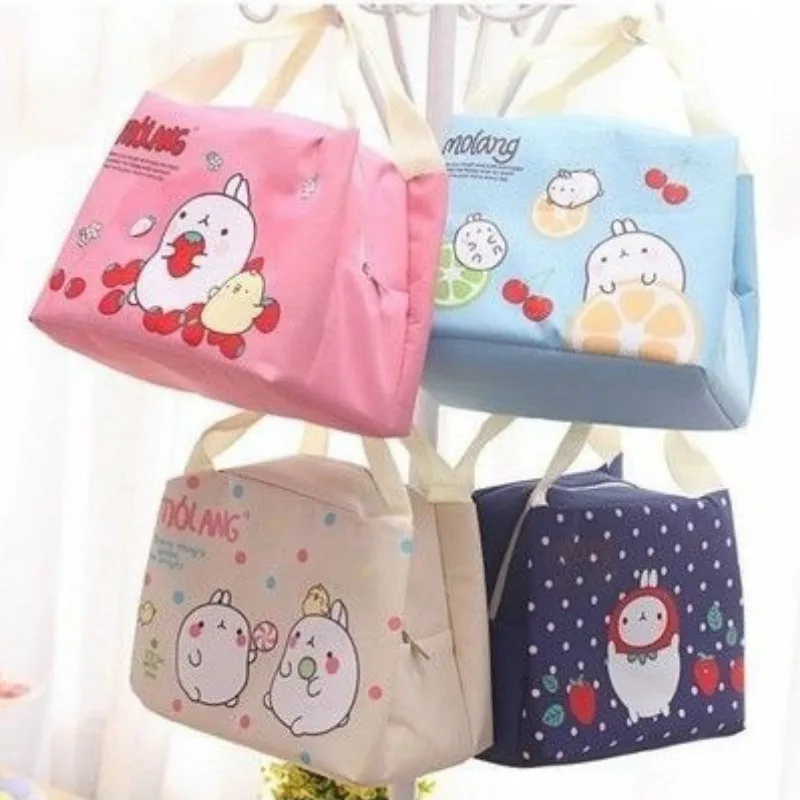 Portable Casual Childrens Kids Lunch Bags Insulated Cool School Picnic Bag Lunchbox Durable Cute Canvas Cartoon Home Storage | Багаж и