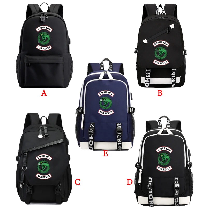 Рюкзак для школьников и студентов ривердейла Сумка с usb портом зарядки рюкзак