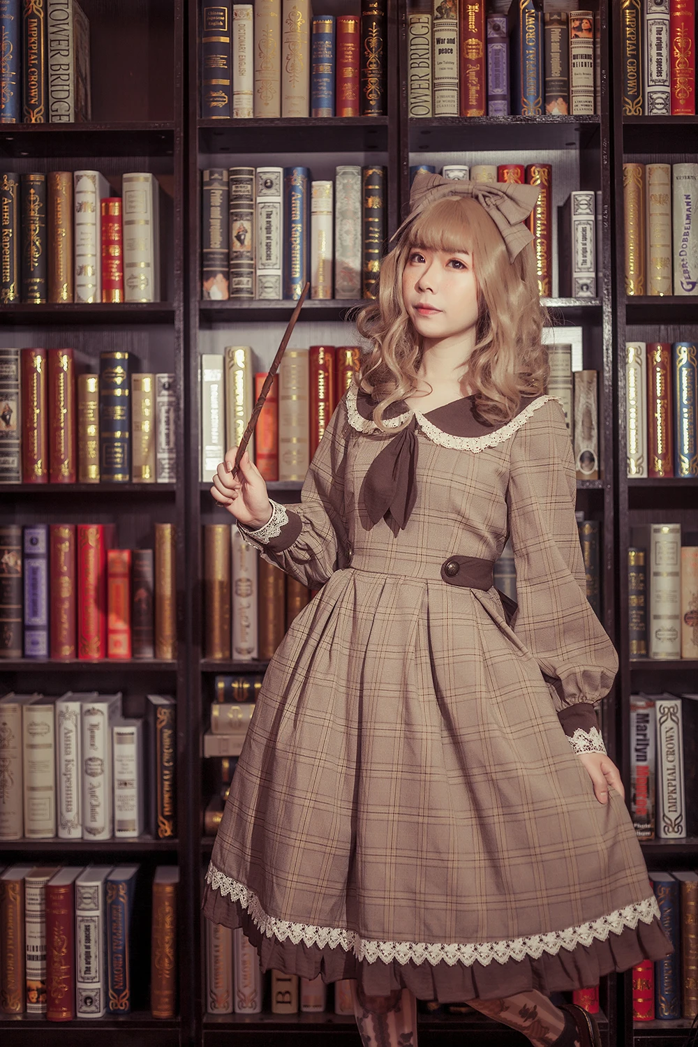 Librarian~ классическое платье с длинными рукавами для девочек вечерние платья в клетку Инфанта