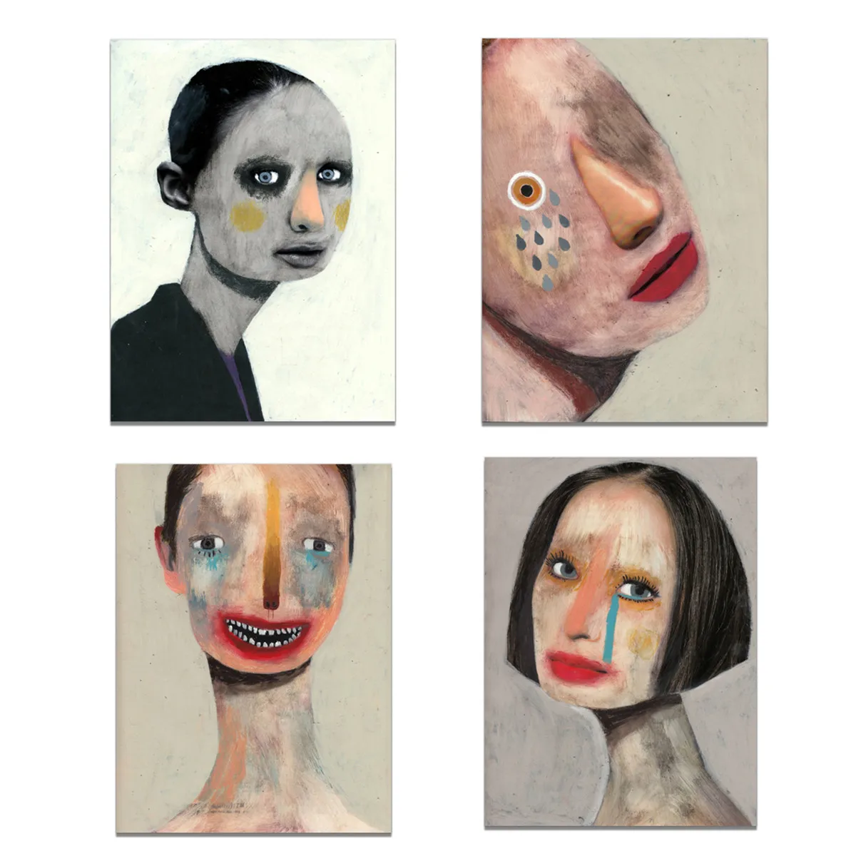 Абстрактный постер с изображением странной девушки Картина на холсте настенное