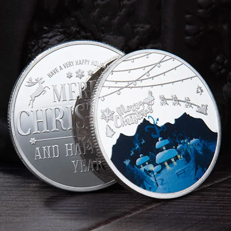 Счастливого Рождества снеговик Позолоченная серебряная коллекция монет сувенир